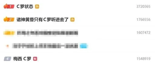 C罗微博热搜前二：诸神黄昏只有C罗听进去了