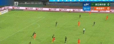 钰栋传中，米特里策头球破门，浙江主场1比0领先海牛！
 @